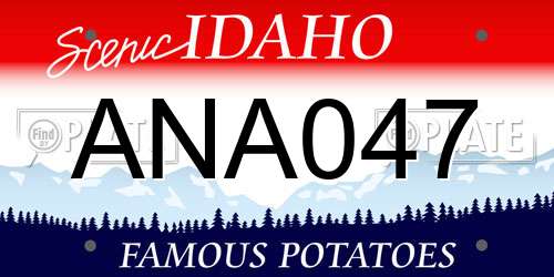 ANA047 Idaho License Plate
