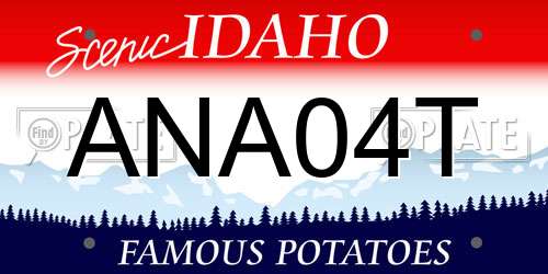 ANA04T Idaho License Plate