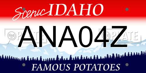ANA04Z Idaho License Plate