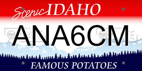 ANA6CM Idaho License Plate