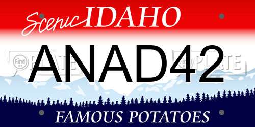 ANAD42 Idaho License Plate