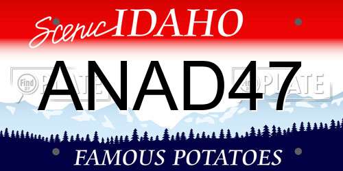 ANAD47 Idaho License Plate