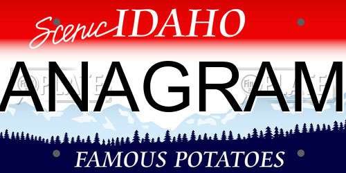 ANAGRAM Idaho License Plate