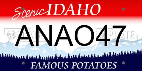 ANAO47 Idaho License Plate