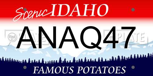 ANAQ47 Idaho License Plate
