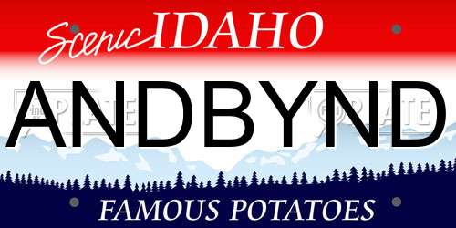 ANDBYND Idaho License Plate