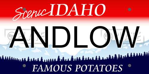 ANDLOW Idaho License Plate