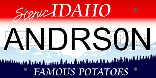 ANDRS0N Idaho License Plate