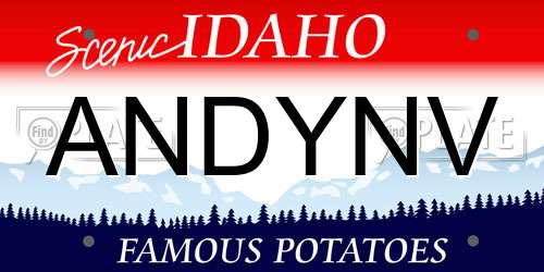 ANDYNV Idaho License Plate