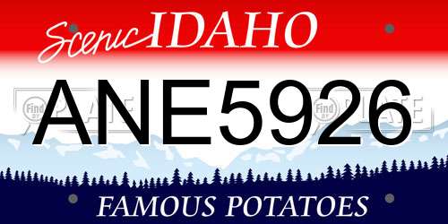 ANE5926 Idaho License Plate