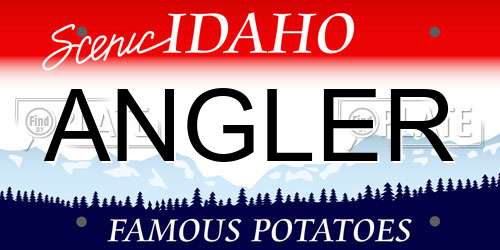 ANGLER Idaho License Plate