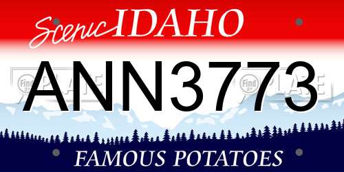 ANN3773 Idaho License Plate