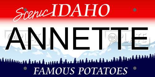ANNETTE Idaho License Plate