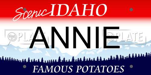 ANNIE Idaho License Plate