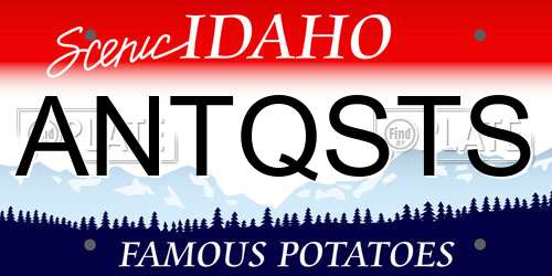 ANTQSTS Idaho License Plate