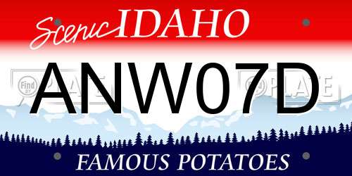 ANW07D Idaho License Plate
