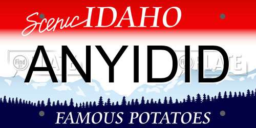 ANYIDID Idaho License Plate
