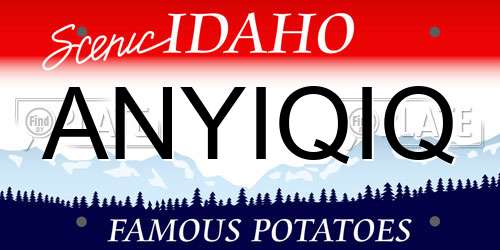 ANYIQIQ Idaho License Plate