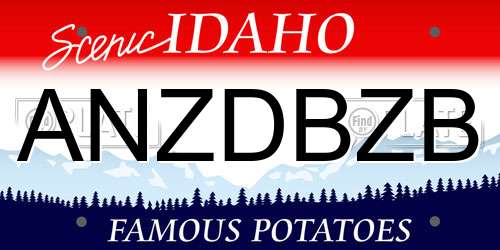ANZDBZB Idaho License Plate