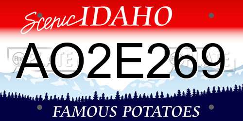 AO2E269 Idaho License Plate