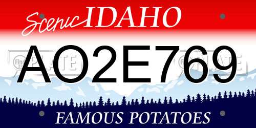 AO2E769 Idaho License Plate