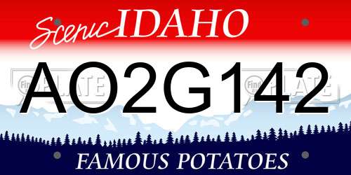 AO2G142 Idaho License Plate