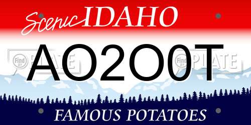 AO2O0T Idaho License Plate