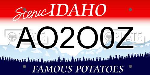 AO2O0Z Idaho License Plate