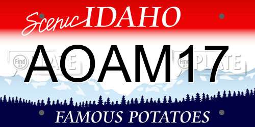 AOAM17 Idaho License Plate
