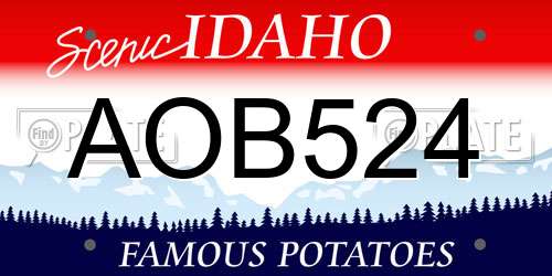 AOB524 Idaho License Plate