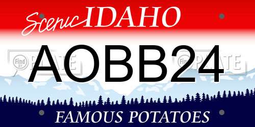 AOBB24 Idaho License Plate