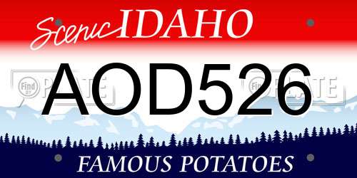 AOD526 Idaho License Plate