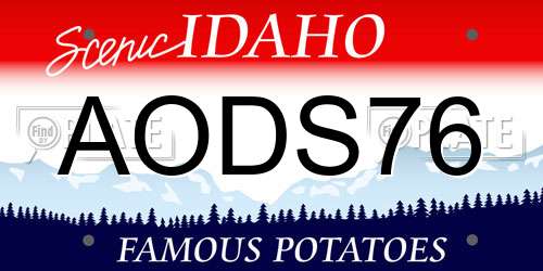 AODS76 Idaho License Plate