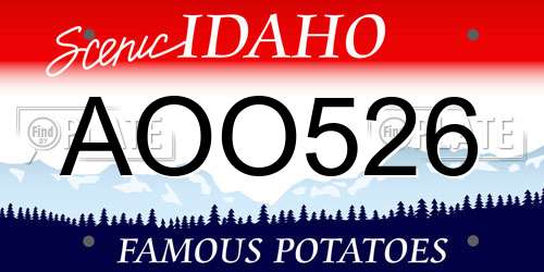 AOO526 Idaho License Plate