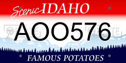 AOO576 Idaho License Plate