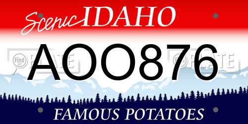 AOO876 Idaho License Plate