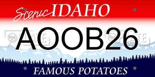 AOOB26 Idaho License Plate