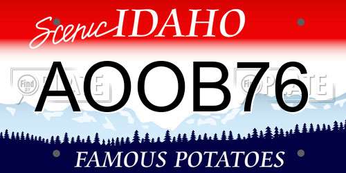 AOOB76 Idaho License Plate