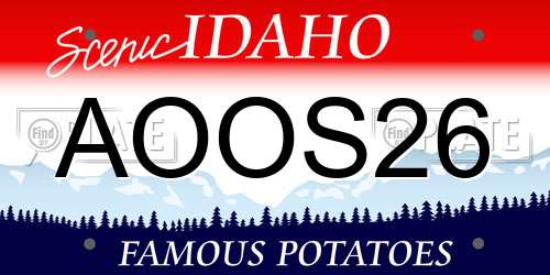 AOOS26 Idaho License Plate