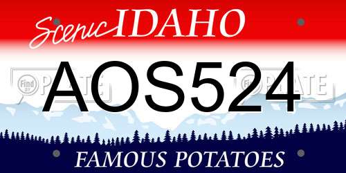 AOS524 Idaho License Plate