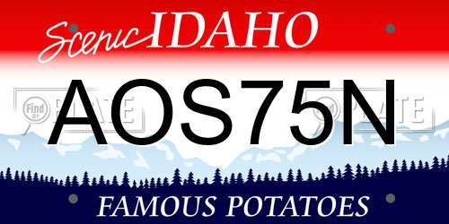 AOS75N Idaho License Plate