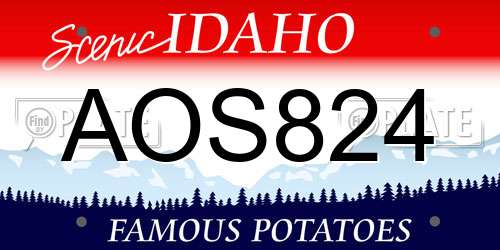 AOS824 Idaho License Plate
