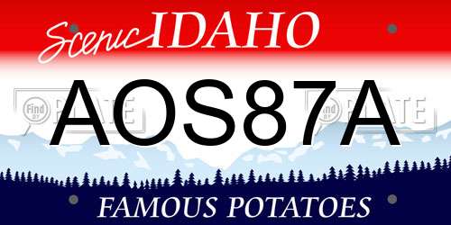 AOS87A Idaho License Plate