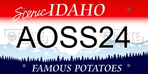 AOSS24 Idaho License Plate