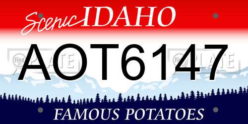 AOT6147 Idaho License Plate