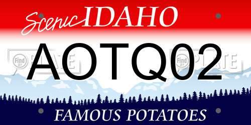 AOTQ02 Idaho License Plate