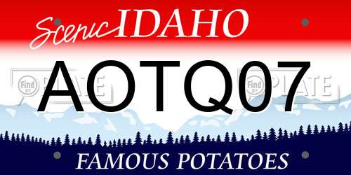 AOTQ07 Idaho License Plate