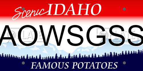 AOWSGSS Idaho License Plate