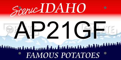AP21GF Idaho License Plate