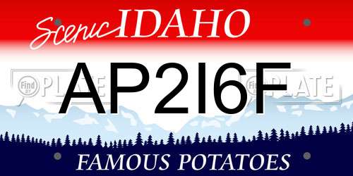 AP2I6F Idaho License Plate
